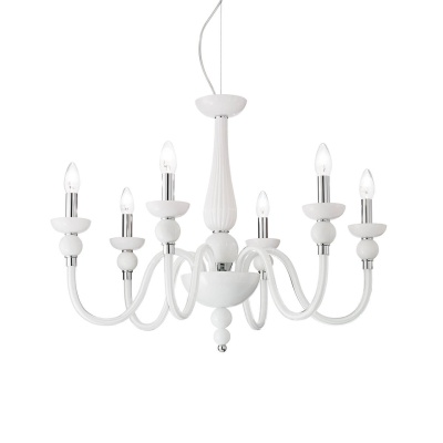 Подвесная люстра Ideal Lux Doge SP6 Bianco 113678  фото, kupilegko.ru