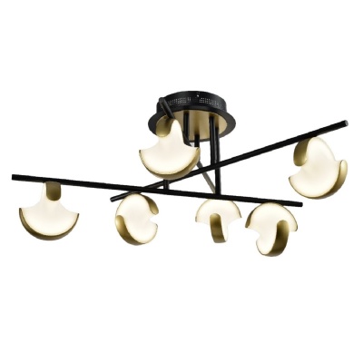 Потолочная светодиодная люстра Gerhort G91051/6BK+GD  фото, kupilegko.ru