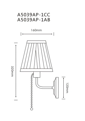 Бра, светильник настенный накладной Arte Lamp A5039AP-1AB  фото, kupilegko.ru