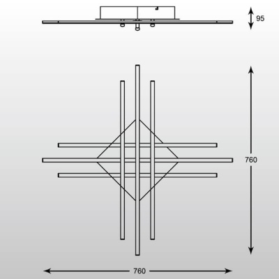 Потолочный светодиодный светильник Zumaline Cross PL99829-6  фото, kupilegko.ru