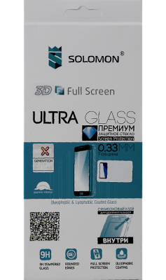 Защитное стекло Solomon для Apple iPhone 11/XR 3D (черная рамка)  фото, kupilegko.ru