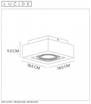 Потолочный светильник Lucide Zefix 09120/12/30  фото, kupilegko.ru