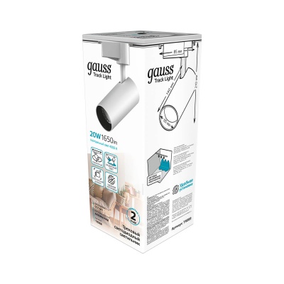 Трековый светодиодный светильник Gauss Track Light Led TR068  фото, kupilegko.ru