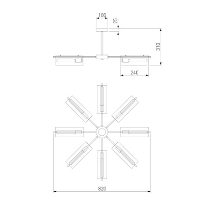 Потолочная люстра Eurosvet Trompeta 70144/8 хром  фото, kupilegko.ru