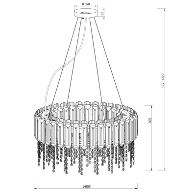 Подвесная люстра Maytoni Hail MOD097PL-08CH  фото, kupilegko.ru