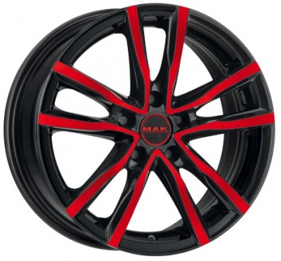 Литые колесные диски MAK MILANO Black and Red 6.5x16 5x108 ET45 D72 Чёрный с красной лицевой частью (F6560MIBR45GG3)  фото, kupilegko.ru