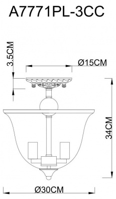 Потолочный светильник Arte Lamp Bell A7771PL-3CC  фото, kupilegko.ru
