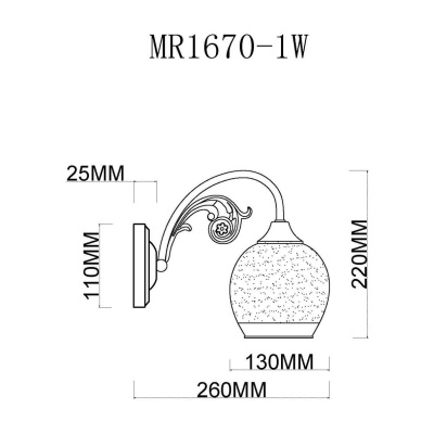 Бра, светильник настенный накладной MyFar MR1670-1W  фото, kupilegko.ru