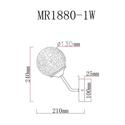 Бра, светильник настенный накладной MyFar MR1880-1W  фото, kupilegko.ru