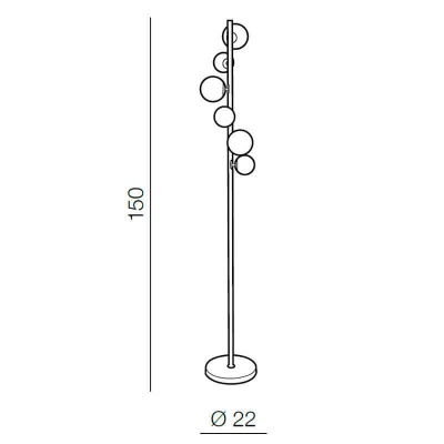 Торшер Azzardo Sybilla 6 floor AZ2101  фото, kupilegko.ru