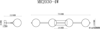Бра, светильник настенный накладной MyFar MR2030-4W  фото, kupilegko.ru