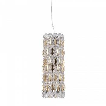 Подвесной светильник Crystal Lux Lirica SP3 Chrome/Gold-Transparent  фото, kupilegko.ru
