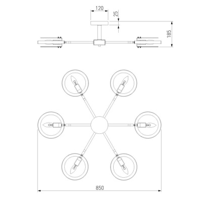 Потолочная люстра Eurosvet Gallo 70121/6 белый  фото, kupilegko.ru