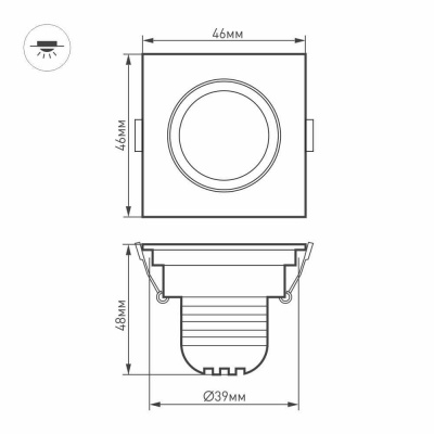Мебельный светодиодный светильник Arlight LTM-S46x46WH 3W Warm White 30deg 015392 (+мебельные)  фото, kupilegko.ru