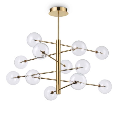 Подвесная люстра Ideal Lux Equinoxe SP12 Ottone Antico 200125  фото, kupilegko.ru