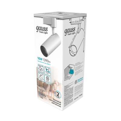 Трековый светодиодный светильник Gauss Track Light Led TR066  фото, kupilegko.ru