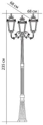 Столб фонарный уличный Feron 11393  фото, kupilegko.ru
