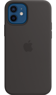 Чехол-крышка Apple MHL73ZE/A MagSafe для iPhone 12 / 12 Pro, силикон, черный  фото, kupilegko.ru