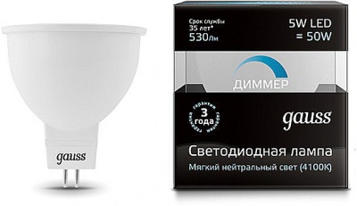 Светодиодная лампа Gauss 101505205-D  фото, kupilegko.ru