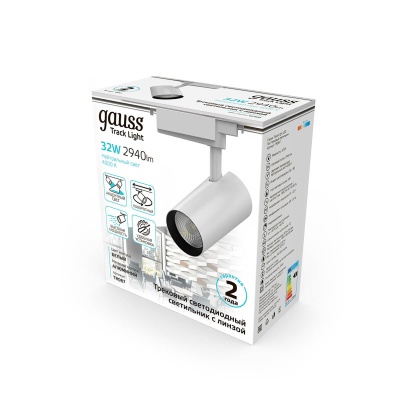 Трековый светодиодный светильник Gauss Track Light Led TR087  фото, kupilegko.ru