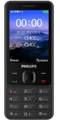 Мобильный телефон кнопочный Philips Xenium E185 Черный  фото, kupilegko.ru