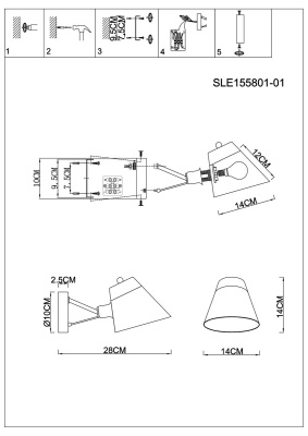 Бра, светильник настенный накладной Evoluce SLE155801-01  фото, kupilegko.ru