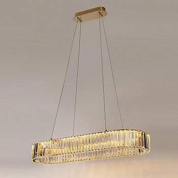 Подвесной светодиодный светильник Newport 8445/90 oval gold М0065052  фото, kupilegko.ru