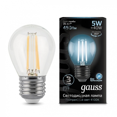 Светодиодная лампа Gauss Filament Globe 105802205  фото, kupilegko.ru