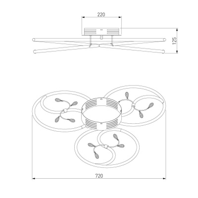 Потолочный светодиодный светильник Eurosvet 90131/3 хром  фото, kupilegko.ru