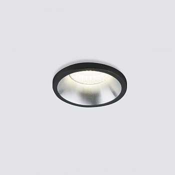 Встраиваемый светодиодный светильник Elektrostandard 15269/LED черный/сатин никель 4690389174377 (встраиваемые)  фото, kupilegko.ru