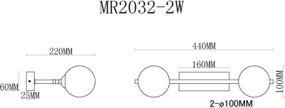 Бра, светильник настенный накладной MyFar MR2032-2W  фото, kupilegko.ru