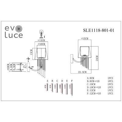 Бра, светильник настенный накладной Evoluce SLE1118-801-01  фото, kupilegko.ru