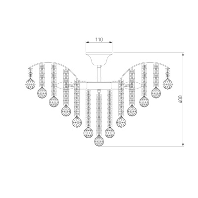 Потолочная люстра Eurosvet 3299/9 хром/прозрачный хрусталь Strotskis  фото, kupilegko.ru