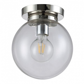 Потолочный светильник Crystal Lux Mario PL1 D200 Nickel/Transparente  фото, kupilegko.ru