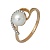 Золотое кольцо, золото, жемчуг, фианит, A11624397  фото, kupilegko.ru