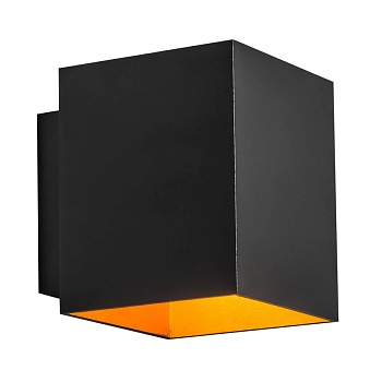 Настенный светильник Zumaline Sola wl square black-gold 91063  фото, kupilegko.ru