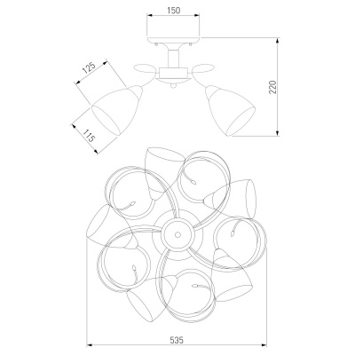 Потолочный светильник Eurosvet 30130/5 хром  фото, kupilegko.ru