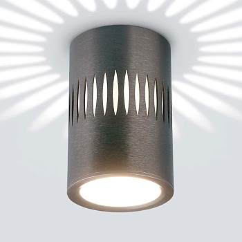 Потолочный светодиодный светильник Elektrostandard DLS026 7W 4200К графит 4690389169786  фото, kupilegko.ru