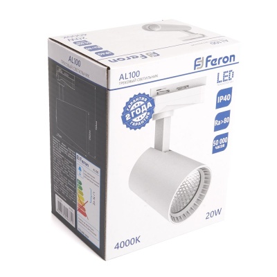Трековый светодиодный светильник Feron AL100 41605  фото, kupilegko.ru