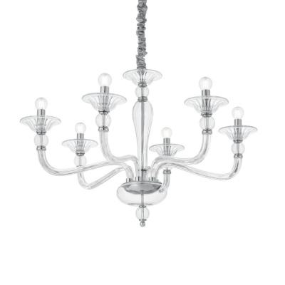 Подвесная люстра Ideal Lux Danieli SP6 Trasparente 159959  фото, kupilegko.ru