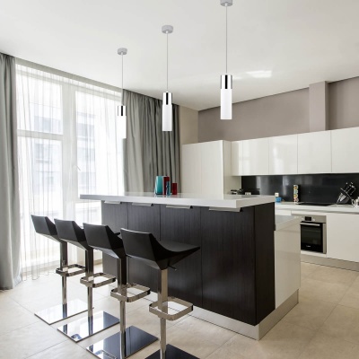 Подвесной светильник Eurosvet 50135/1 LED хром/белый  фото, kupilegko.ru