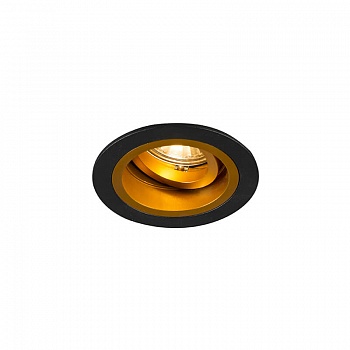 Встраиваемый светильник Zumaline Chuck dl round black-gold 92702  фото, kupilegko.ru