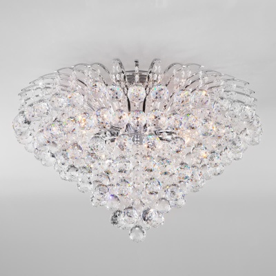 Потолочная люстра Eurosvet 3299/9 хром/прозрачный хрусталь Strotskis  фото, kupilegko.ru