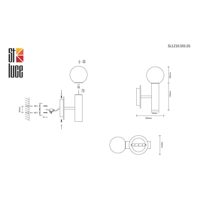 Бра, светильник настенный накладной ST Luce SL1210.501.01  фото, kupilegko.ru