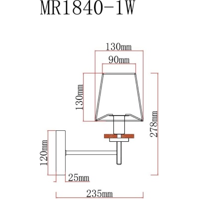 Бра, светильник настенный накладной MyFar MR1840-1W  фото, kupilegko.ru
