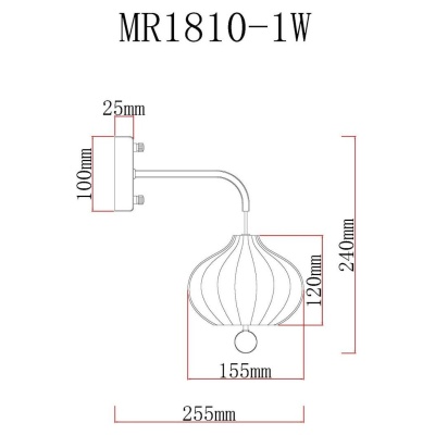 Бра, светильник настенный накладной MyFar MR1810-1W  фото, kupilegko.ru