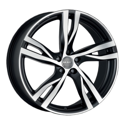 Литые колесные диски MAK Stockholm Ice Black 8x18 5x108 ET55 D63.4 Чёрный матовый с полированной лицевой частью (F8080KSIB55GD5X)  фото, kupilegko.ru