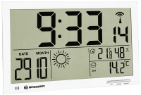 Метеостанция (настенные часы) Bresser (Брессер) MyTime Jumbo LCD, белая  фото, kupilegko.ru