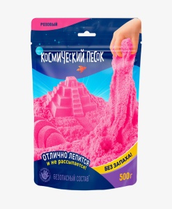 Кинетический Космический песок 500 гр, дой-пак, розовый 77358 GU  фото, kupilegko.ru